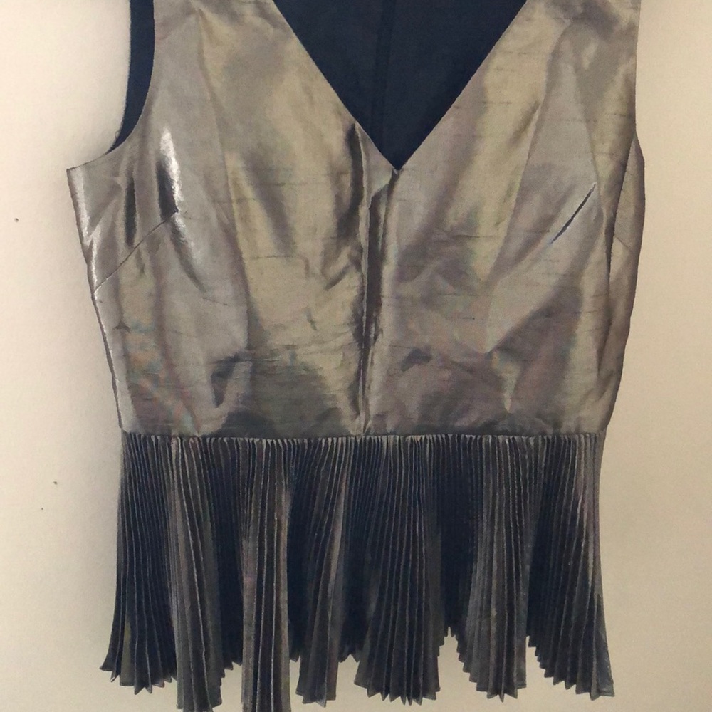 Kate Spade Metallic Peplum Top
